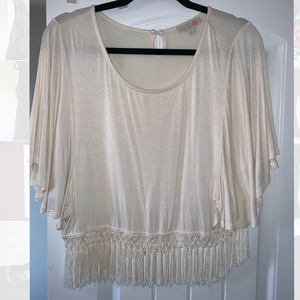 Gianni Bini Top. S. Fringe detail.